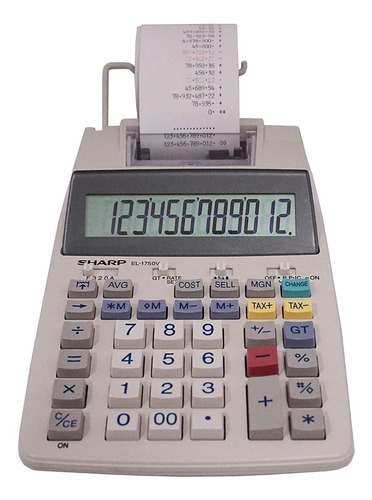 Calculadora De Impresión Sharp Electronics, Pantalla Lcd