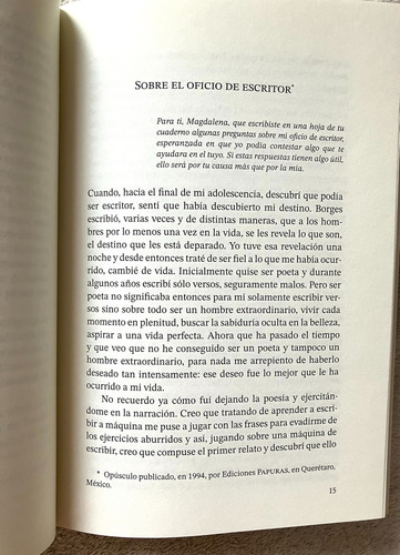 Libro Sobre El Oficio De Escritor. Raúl Dorra