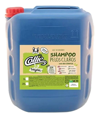 Shampoo Pelos Claros Banho/ Tosa 20 Litros -collie