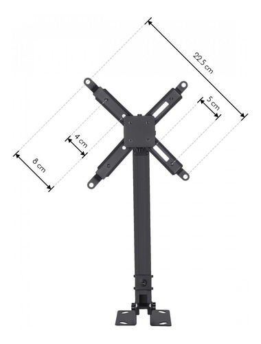 Imagen 2 de 6 de Soporte De Techo O Pared Para Proyector Negro