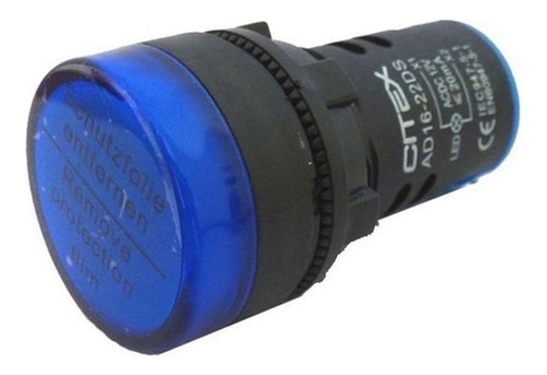 Ad16-22ds-b 12-24vca/cc Sinaleiro Led Azul 22mm Com 10 Peças