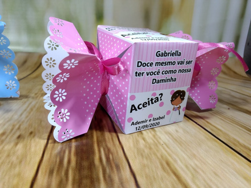 Imagem 5 de 8 de Caixa Personalizada Convite Dama/ Pajem/padrinhos-30unidades