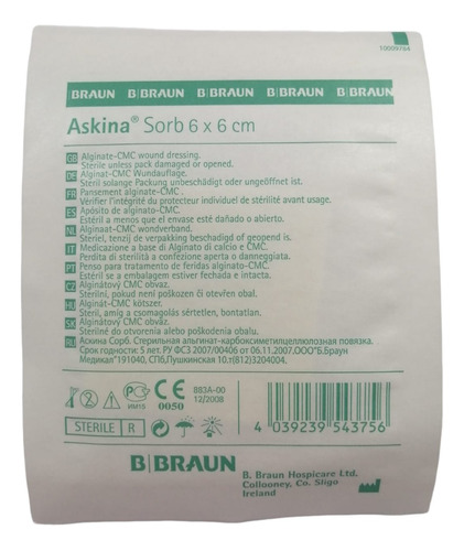 Askina Sorb 6cmx6cm Alginato De Calcio 1 Unidad