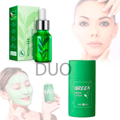 Duo Té Verde Máscara Limpiadora Stick Serum Anti-acné 2 Pz