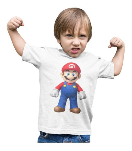 Polera Super Mario Bros Niños Videojuegos Estampadas Algodon