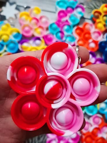 20 Mini Juguetes De Silicón Con Burbujas De Arcoíris Y Flore
