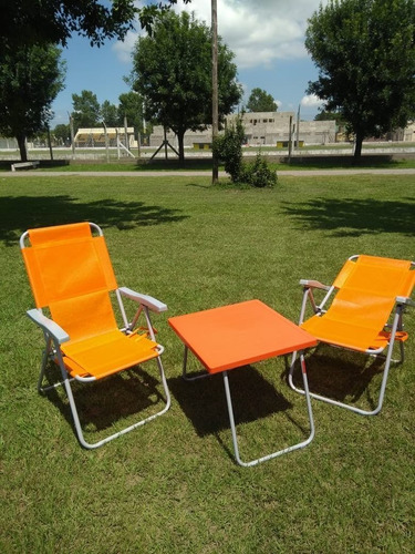Combo Sillon Alto 5 Posiciones + Mesa De Camping
