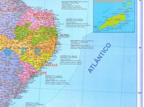 Mapa Mundi Brasil Estado Rio De Janeiro Gigante Atualizado Mercadolivre