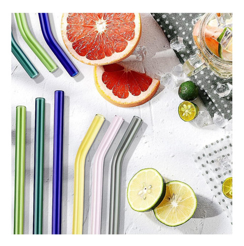 8 Pcs Reutilable Glass Streds, Canudos De Bebidas Ecológicas