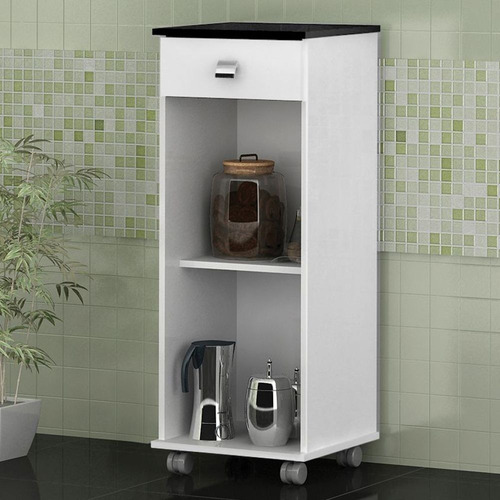 Balcão Multiuso 1 Porta 1 Gaveta Bianca Castanho/branco