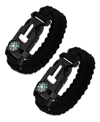 Pulsera Paracord Militar Con Brujula - Pack X2