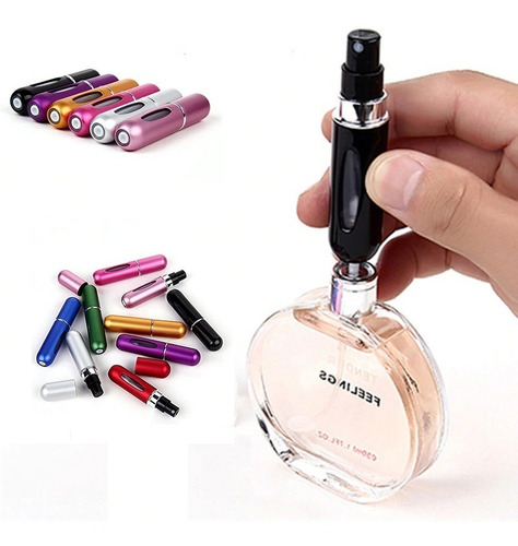 Imagen 4 de 5 de Mini Perfumero Portatil Recargable 5ml Atomizador Colores