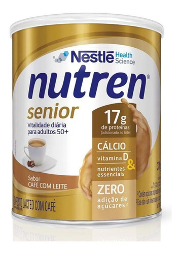 Suplemento em pó Nestlé  Nutren Senior carboidratos Nutren Senior sabor  café com leite em lata de 370g