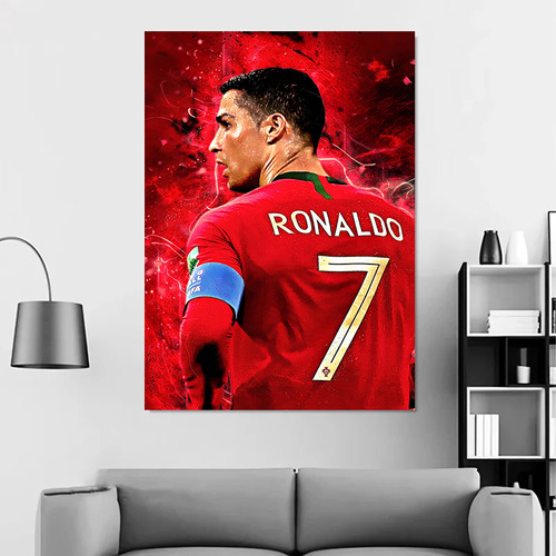 Lienzo Colorido De Fútbol De Ronaldo Para Decoración De Pare