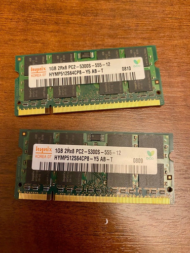 Memória Notebook 2gb *2x 1gb Ddr2 667mhz Pc2 5300s (Usado)