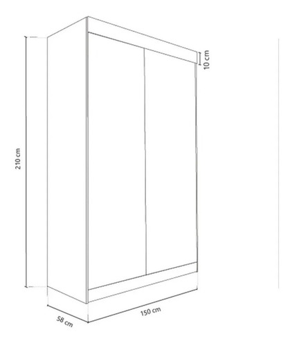 Imagen 4 de 10 de Ropero Placard Placar Gris 2 Puertas 2 Cajones 210x150 Delos