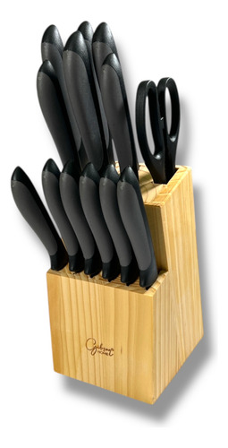 Juego De Cuchillos Acero Inox 14 Piezas Con Base De Madera