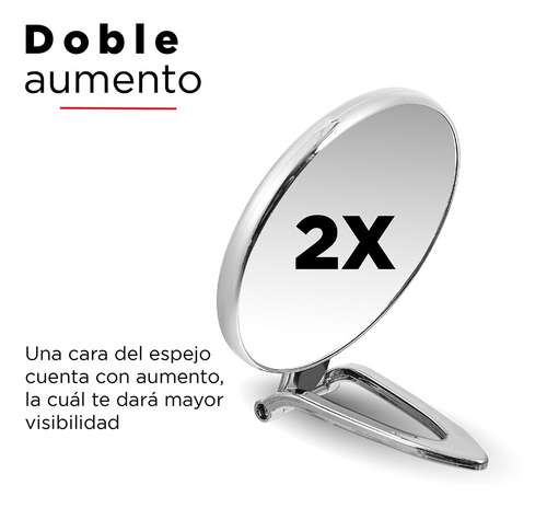Miniso Espejo Ajustable Redondo Plateado