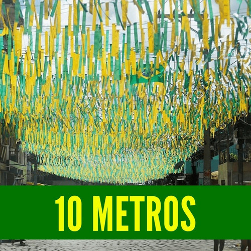 10 Metros Fita Rabiola Verde Amarelo Copa Brasil Mundo Faixa