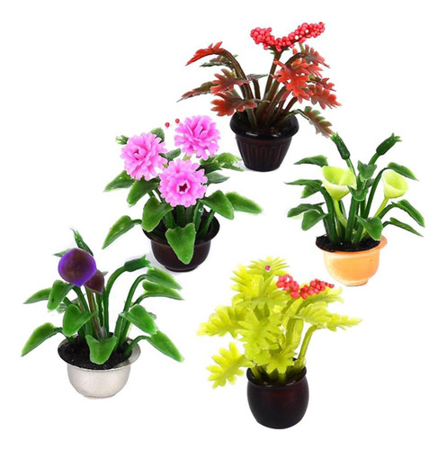 Set De 5 Macetas Para Flores Puppenhaus Modell Garten, 2 Uni