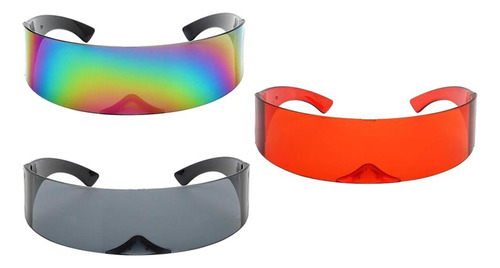 3x Gafas De Visera Envolvente Futurista Gafas Con