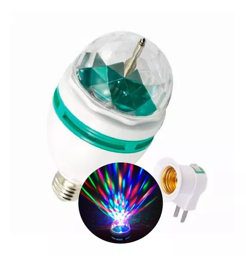 Lampada Led Giratoria Rgb Colorido Bola Maluca Bivolt com Bocal