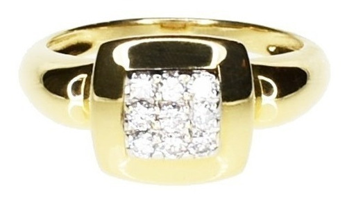 Anillo 9 Diamantes Oro Amarillo 18 Kts. Freewatch