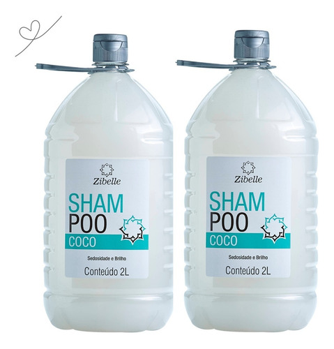 Kit Salão De Beleza 2 Shampoo Coco Zibelle 2 Litros