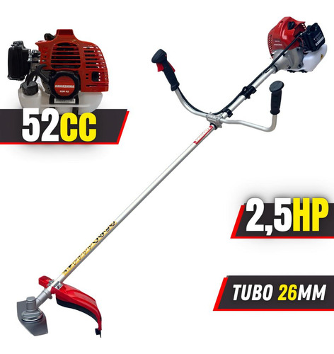 Roçadeira À Gasolina 2,5hp 52cc 2t Bcj521 Com Lâminas Extras