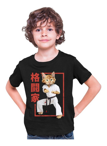 Playera Asiáticos - Niños - Gato Karate