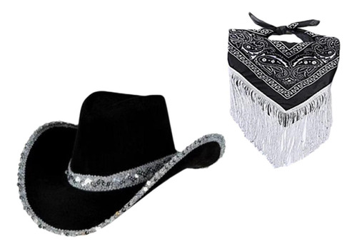 Sombrero De Vaquero Con Bandana Con Flecos Jazz Hat Para