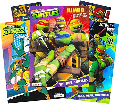 Teenage Mutant Ninja Turtles Juego De Libros Para Colorear Y