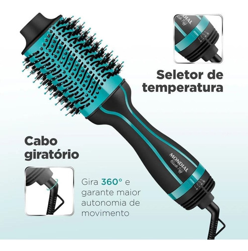 Escova Secadora Alisa E Modela Tiffany 3 Em 1 Mondial + Nfe