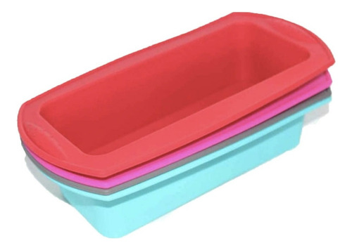 4 Moldes Rectangulares Pastel Desmontable Silicon Reposteria