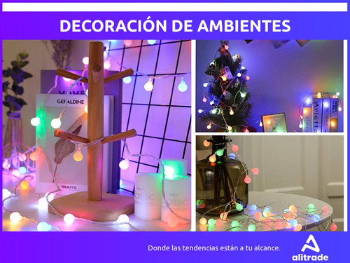 Imagen 3 de 10 de Guirnalda Luces 20 Led Cálidas Color 3 Mts Control 8 Modos