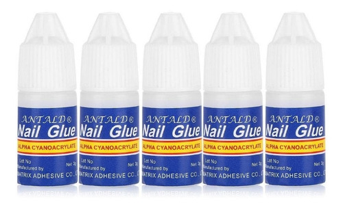 Nails Glue Pegamento Gotero Para Uñas Tips Art Decoración X5
