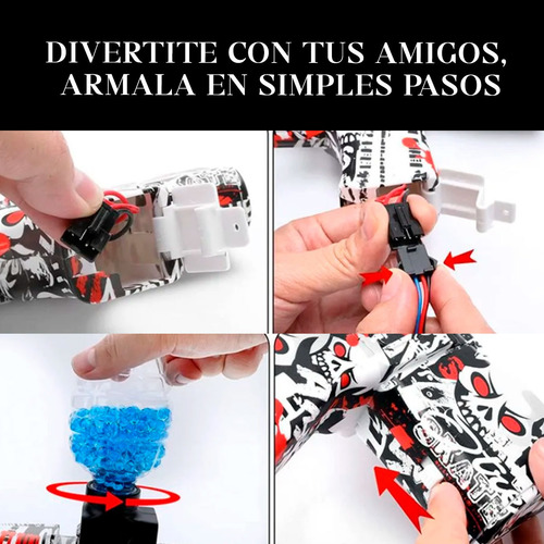 Ametralladora Juguete Pistola Bolitas De Hidrogel Eléctrica Celeste