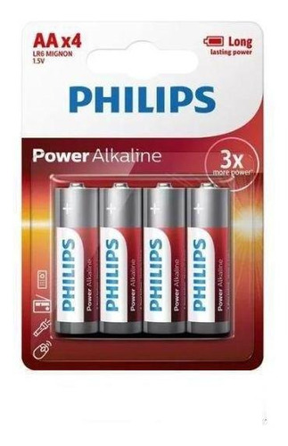 Pilha Philips Power Alkaline Aa Com 4 Unidades