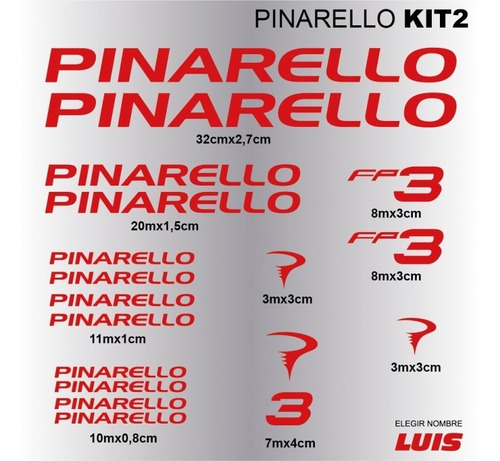 Pinarello Kit2 Sticker Calcomania Para Cuadro De Bicicleta