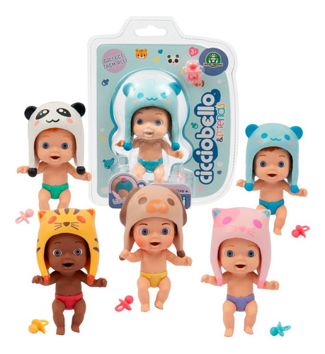 Muñeca Cicciobello Y Amigos Amicicci Gorrito Animalitos