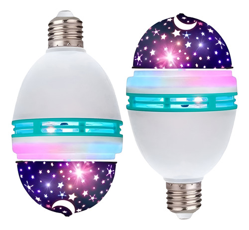 Ampolleta Rgb Para Fiesta Hogar Bola Led Giratoria E27