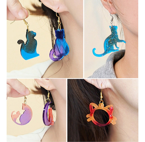 (163 #mold) Moldes Colgantes Y Pendientes De Silicona Con Fo