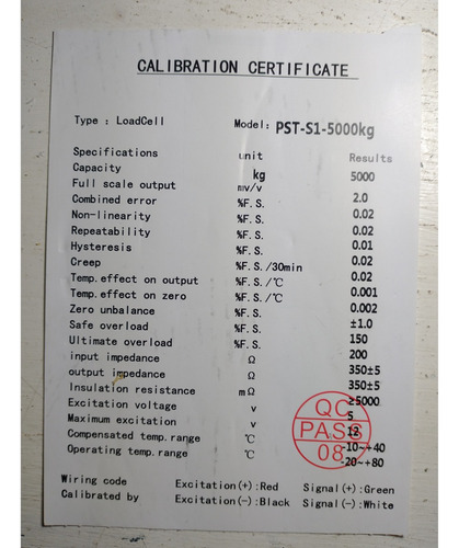 Celda De Carga Tipo S. Capacidad 10klb 5000kg 5t