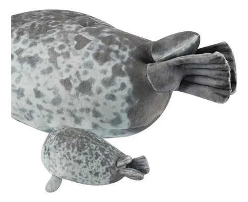 Peluche De Foca, Suave, Comoda, Con 4 Bebes Foca. 40cm