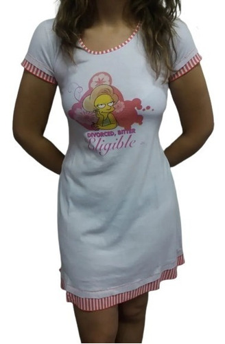 Camison Manga Corta Verano Mujer Simpsons Wassarette 1965