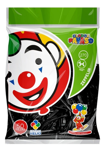 Globos Largos Payaso 50 Piezas #270 Elige Color Para Fiesta Color Negro