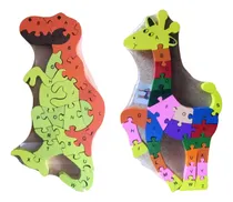 Comprar Pack X 2 Rompecabezas Didácticos De Madera Números Y Letras
