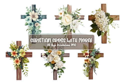 Imágenes Digitales Cruces Con Flores Bautismo Comunion 71915