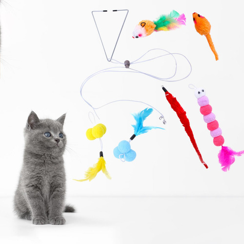 3 X 6 Uds Puerta Colgante Gato Juguetes Kitty Teaser