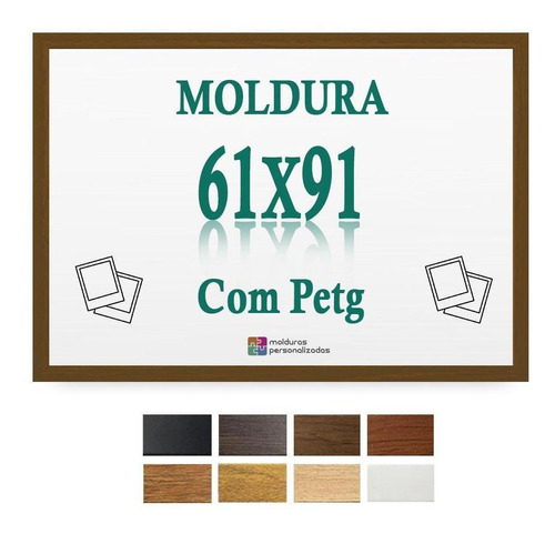 Moldura Marrom 61x91 Cm Para Poster Impressão Arte Petg